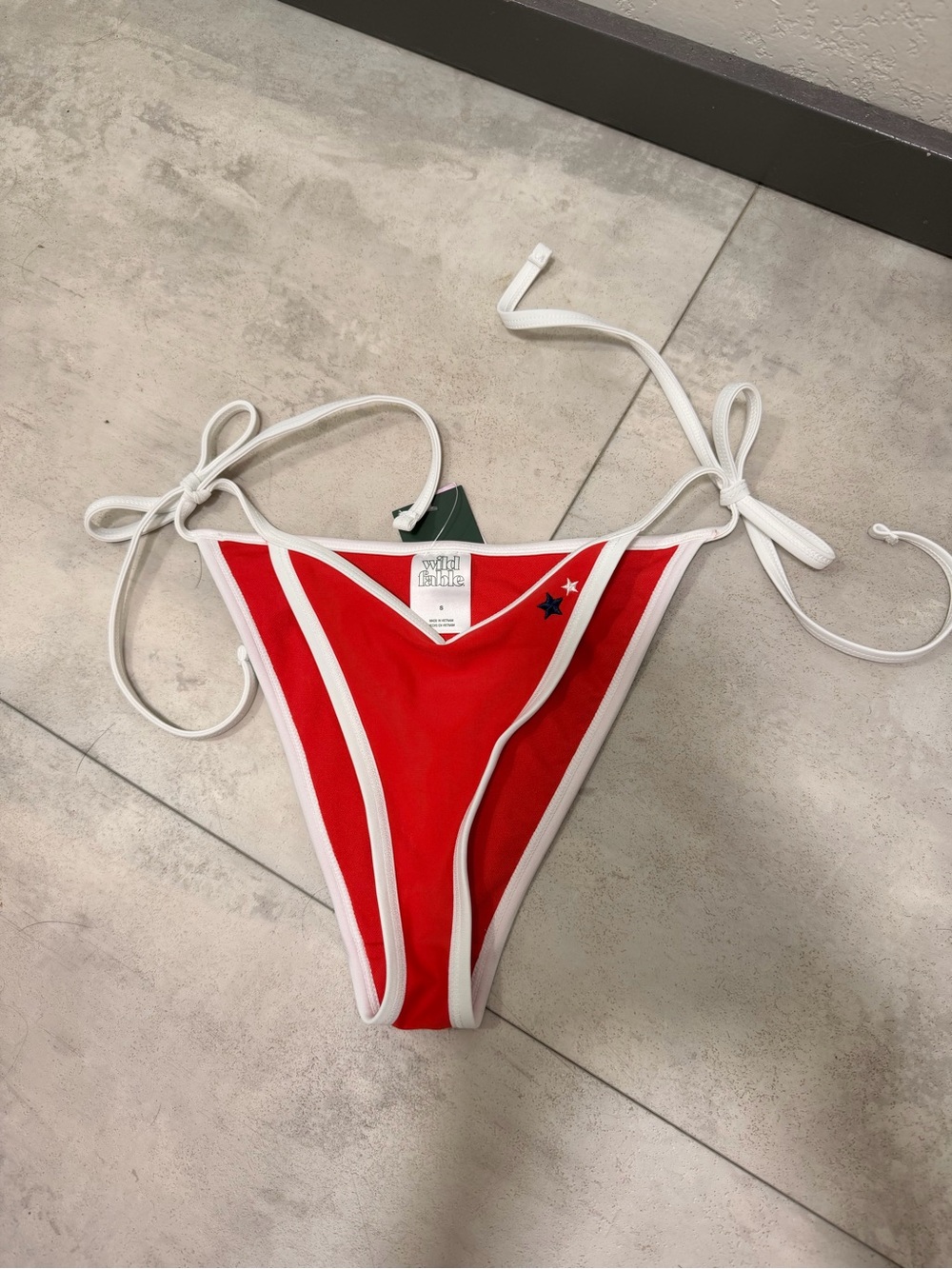 Wild Fable Red Tie Side Bikini Bottoms NWT Size Small
